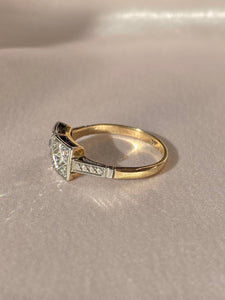 Antique Platinum 9k Diamond Art Deco Ring
