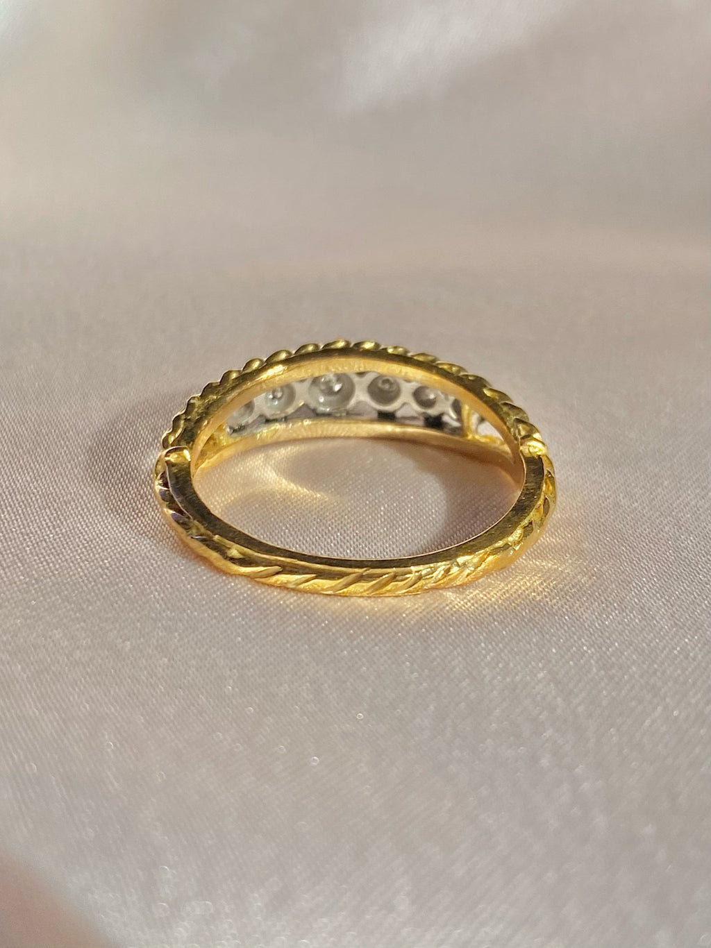 Vintage 18k Diamond Half Eternity Starburst Band 1975