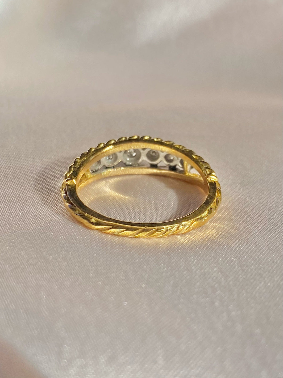 Vintage 18k Diamond Half Eternity Starburst Band 1975