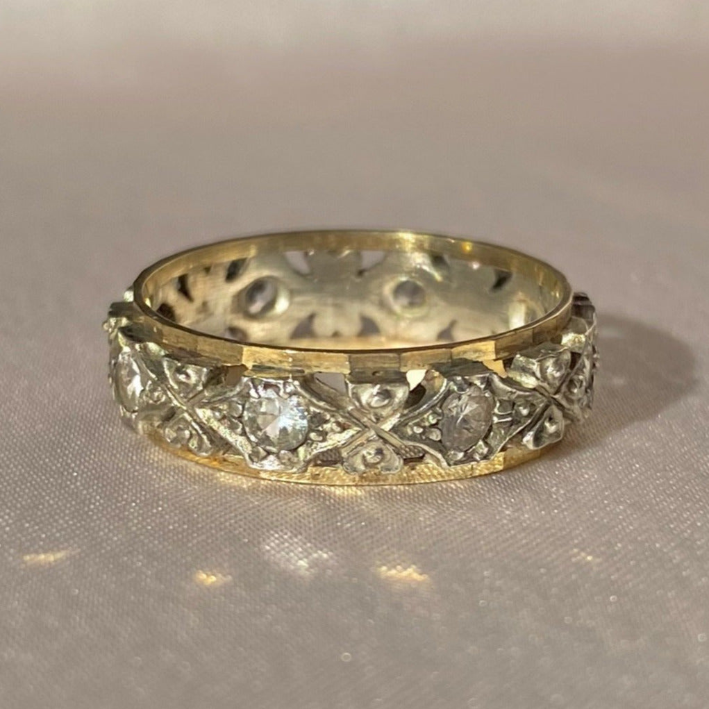 Antique 9k Art Deco Spinel Eternity Band