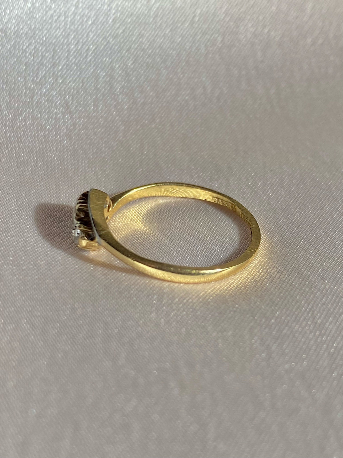 Antique 18k Platinum Crossover Old European Diamond Ring