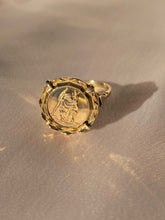 Load image into Gallery viewer, Vintage 9k St Christopher Coin Ring 1978
