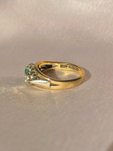 Vintage 9k Emerald Diamond Ring 1967