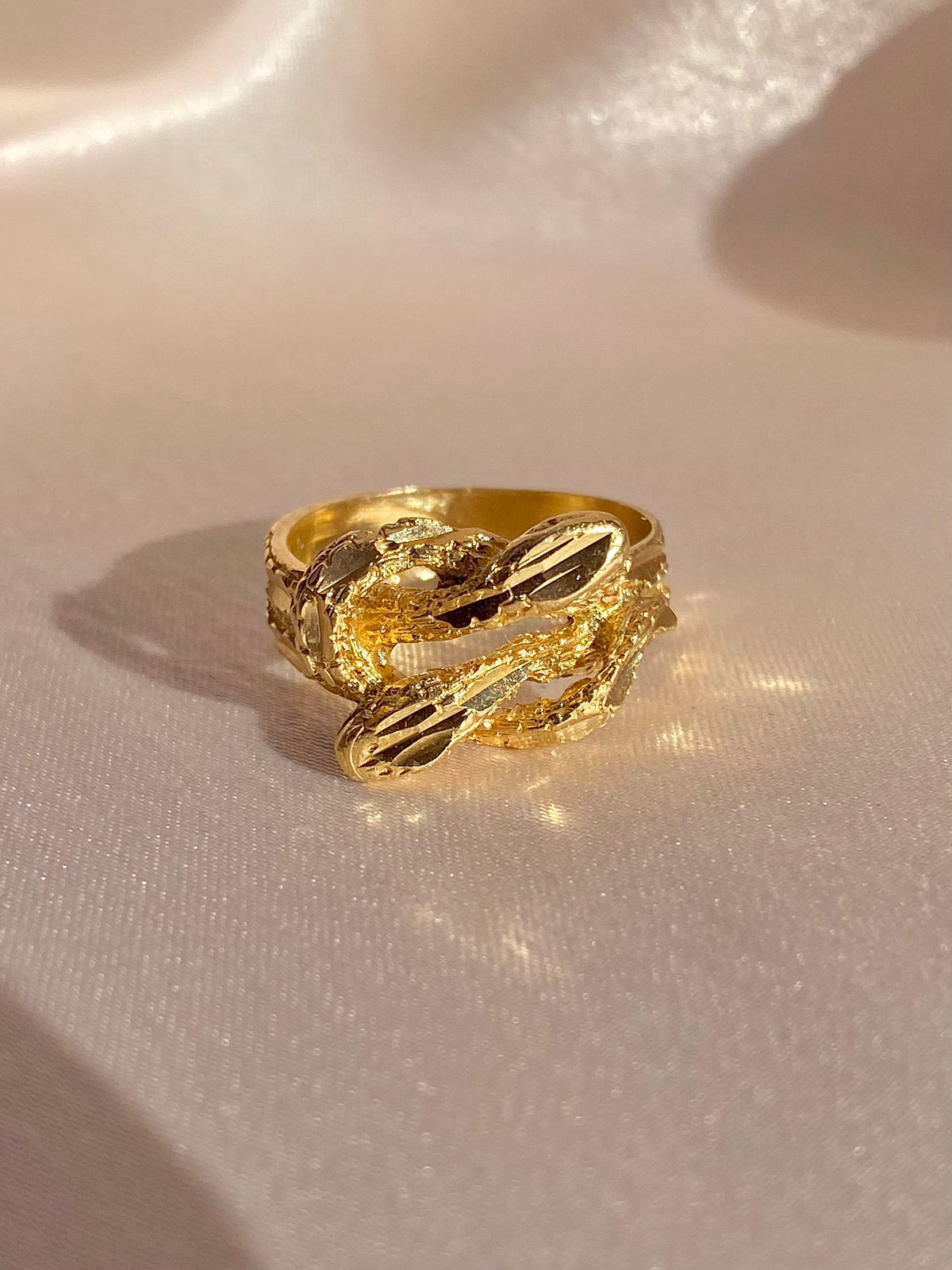 Vintage 14k Double Headed Snake Ring