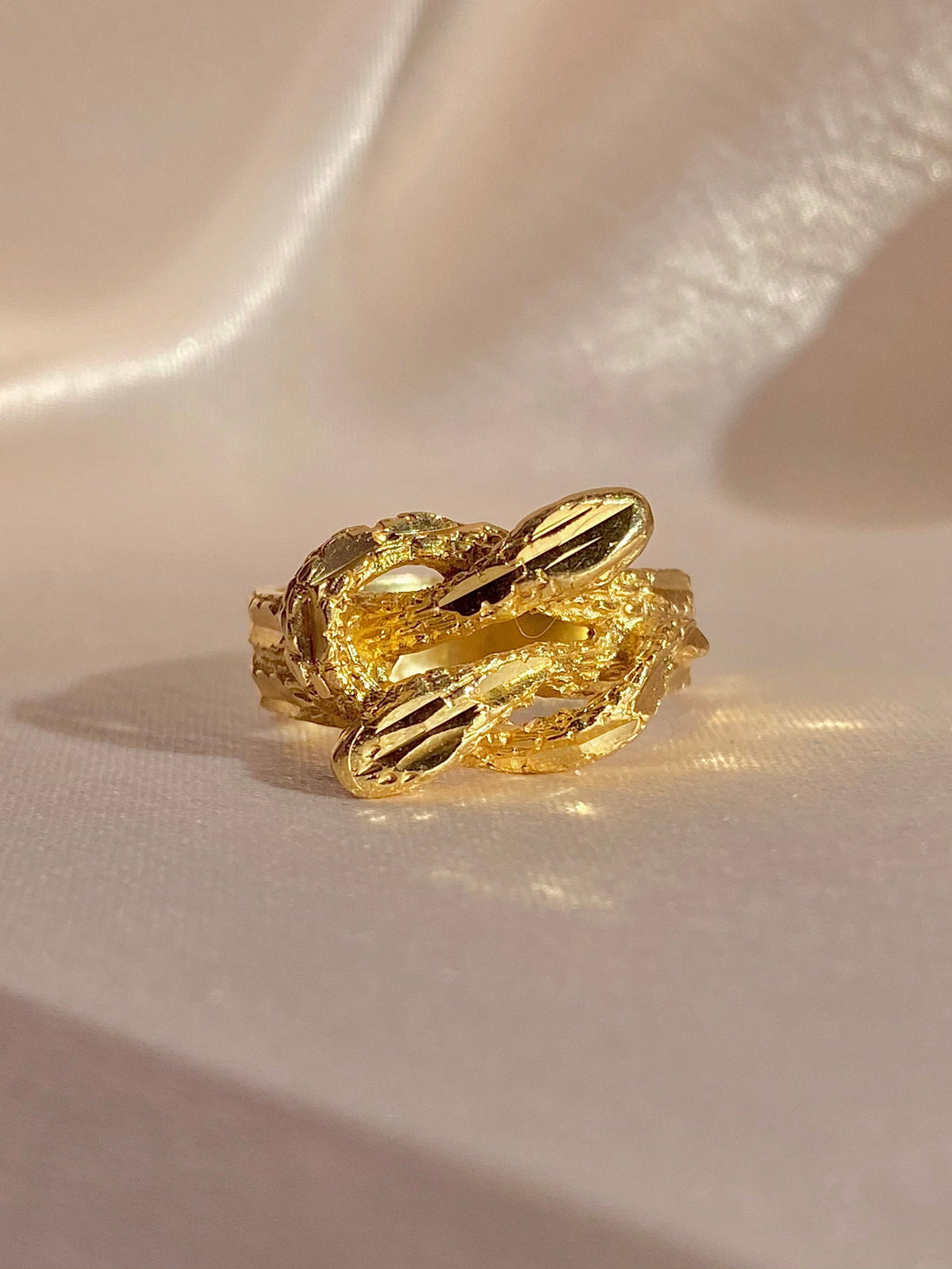 Vintage 14k Double Headed Snake Ring