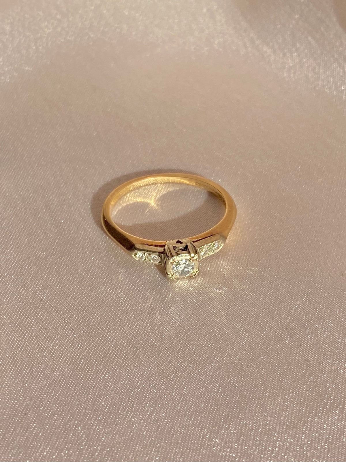 Antique 14k Old European Diamond ArtCarved Ring