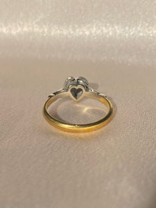 Vintage 18k Diamond Heart Ring 1968