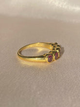Load image into Gallery viewer, Vintage 18k Pink Gemstone Half Eternity Ring 1999
