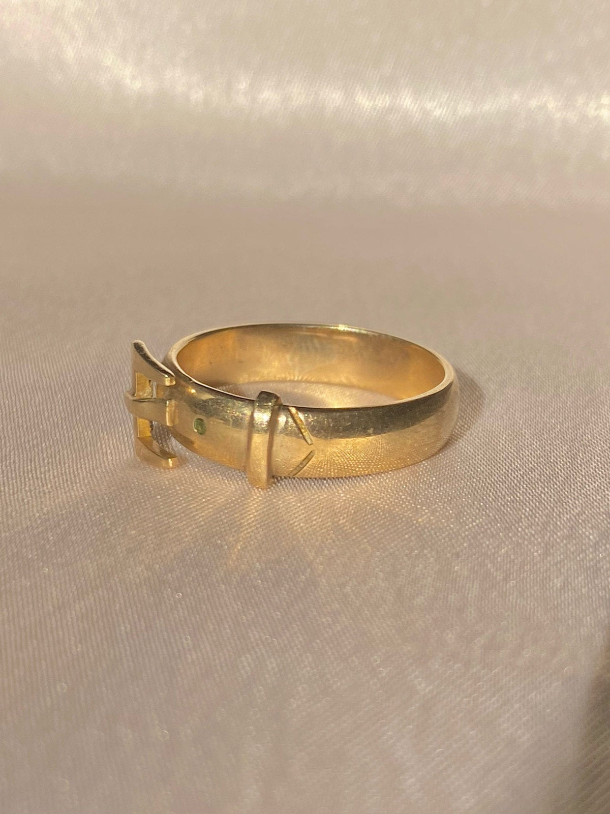 Vintage 9k Belt Buckle Ring 1971