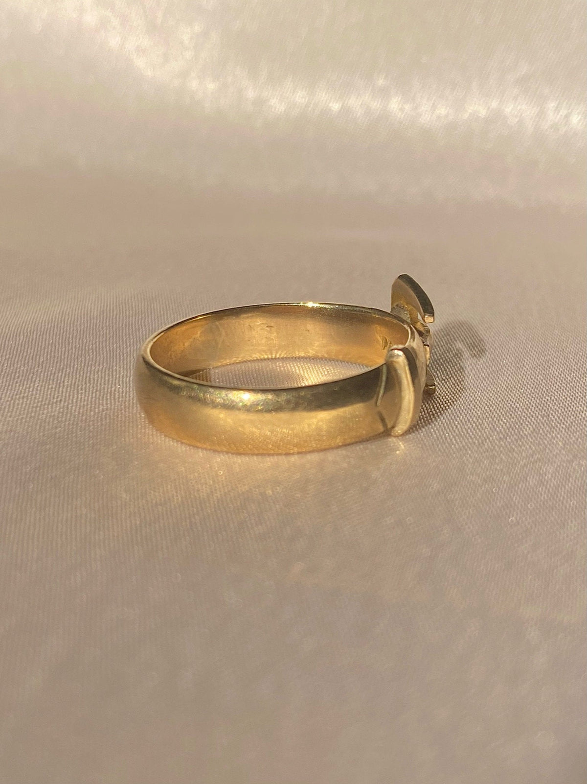 Vintage 9k Belt Buckle Ring 1971