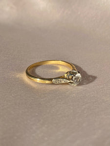 Vintage 18k Raised Transitional Diamond Solitaire Ring