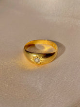 Load image into Gallery viewer, Antique 18k Diamond Solitaire Gypsy Ring 1910
