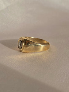 Vintage 10k Circle Diamond Cluster Ring