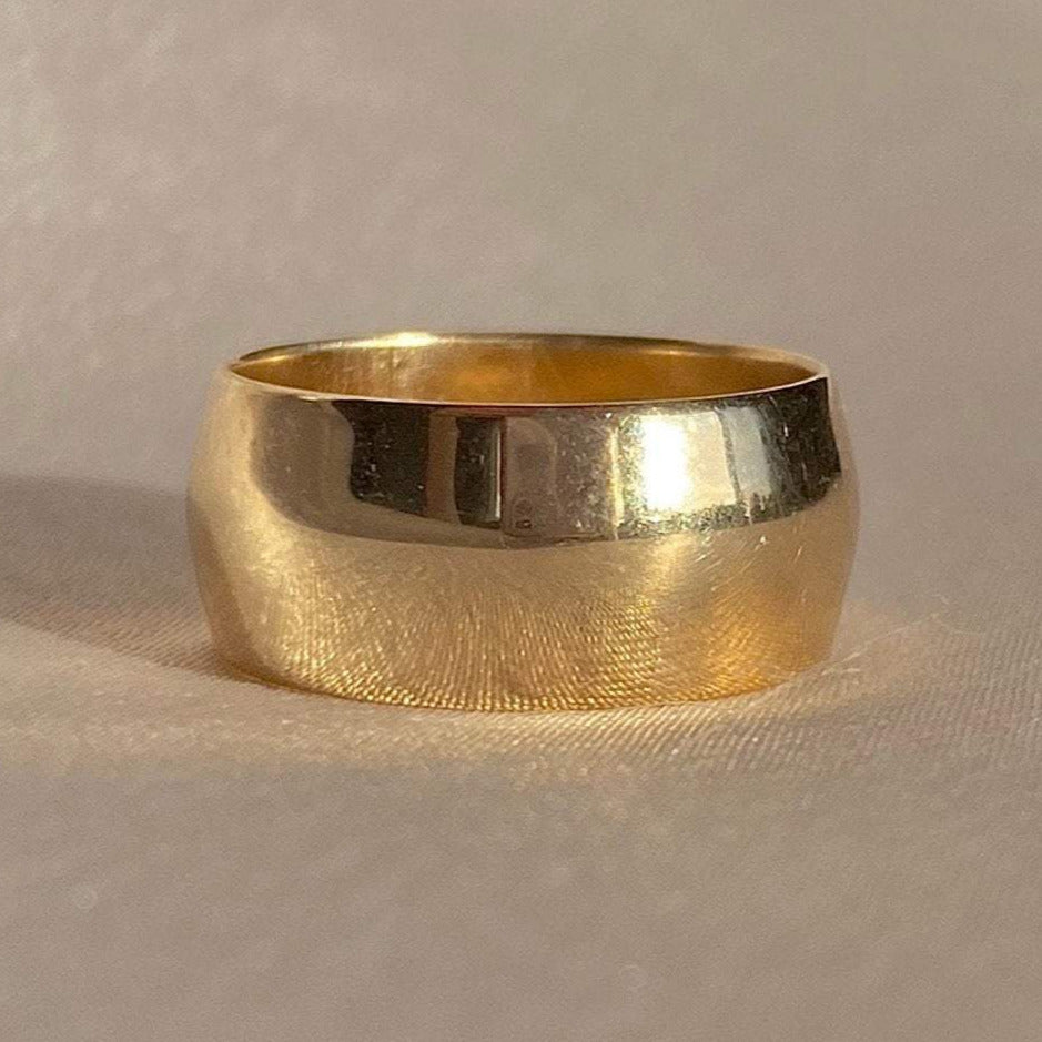 Vintage 14k Convex Wide Cigar Band
