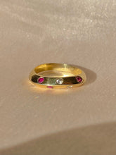 Load image into Gallery viewer, Vintage 14k Ruby Diamond Knife Edge Ring
