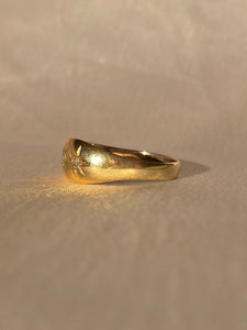 Antique 18k Rose Cut Diamond Starburst Gypsy Ring 1800s