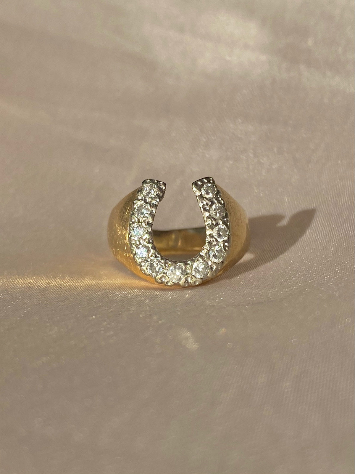 Vintage 14k Diamond Horseshoe Ring