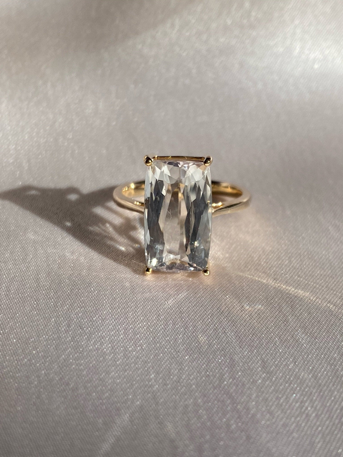 Vintage 14k Light Pink Morganite Solitaire Cocktail Ring