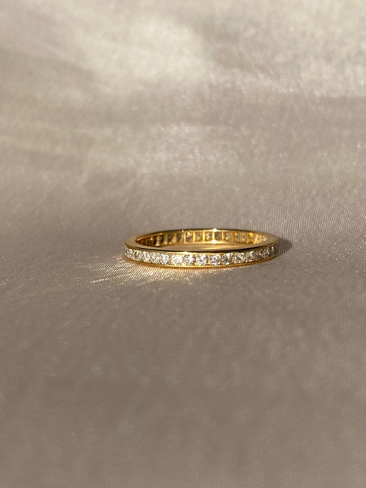 Vintage 14k Diamond Channel Full Eternity Band