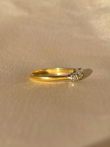 Antique 18k Old Mine Diamond Quintette Ring