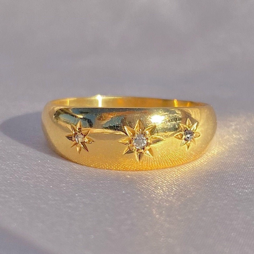 Antique 18k Diamond Trilogy Gypsy Ring 1920