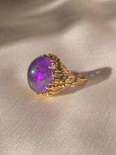 Load image into Gallery viewer, Vintage 9k Amethyst Cabochon Cocktail Ring 1970
