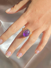 Load image into Gallery viewer, Vintage 9k Amethyst Cabochon Cocktail Ring 1970
