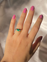 Load image into Gallery viewer, Vintage 9k Emerald Diamond Ring 1967
