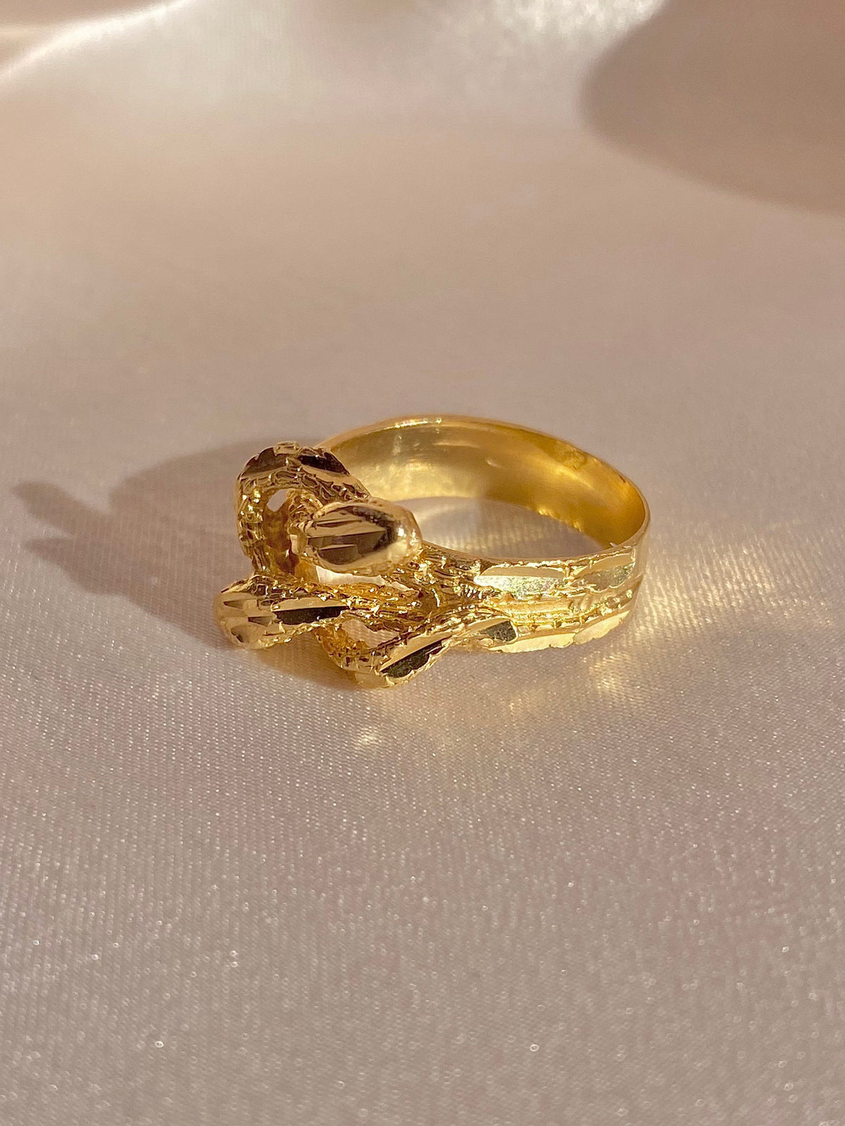 Vintage 14k Double Headed Snake Ring