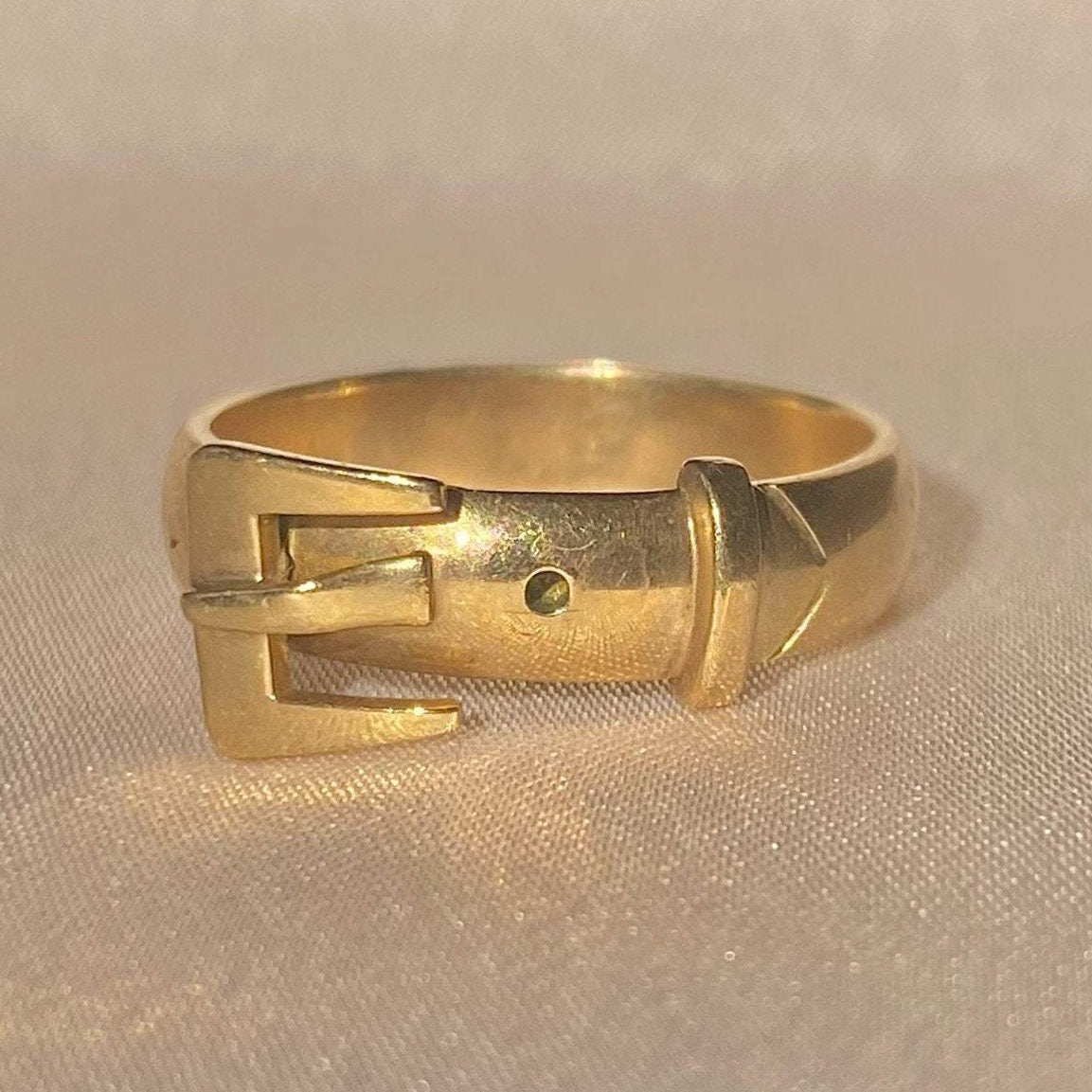 Vintage 9k Belt Buckle Ring 1971