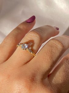 Vintage 18k Raised Transitional Diamond Solitaire Ring