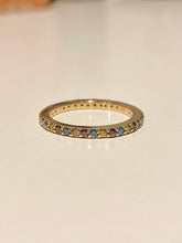 Load image into Gallery viewer, Vintage 14k Rainbow Diamond Eternity Band 0.95 cts
