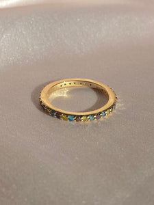Vintage 14k Rainbow Diamond Eternity Band 0.95 cts