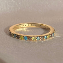 Load image into Gallery viewer, Vintage 14k Rainbow Diamond Eternity Band 0.95 cts

