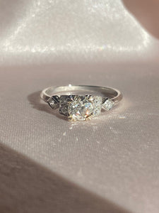 Antique Platinum Art Deco Old Mine Cut Diamond Ring