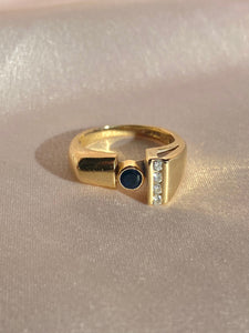 Vintage 14k Spinel Diamond Geometric Ring