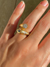 Load image into Gallery viewer, Vintage 14k Sapphire Diamond Cluster Bypass Ring
