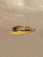 Load image into Gallery viewer, Vintage 14k Ruby Diamond Knife Edge Ring
