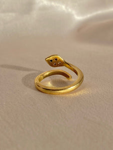 Vintage 18k Diamond Snake Wrap Ring