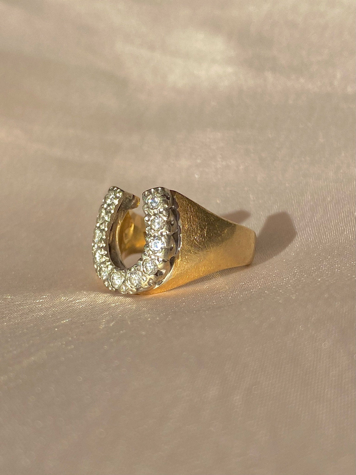 Vintage 14k Diamond Horseshoe Ring