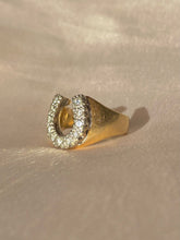 Load image into Gallery viewer, Vintage 14k Diamond Horseshoe Ring
