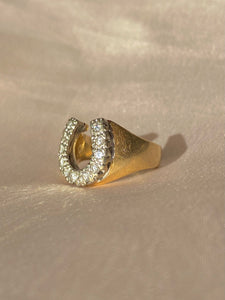 Vintage 14k Diamond Horseshoe Ring