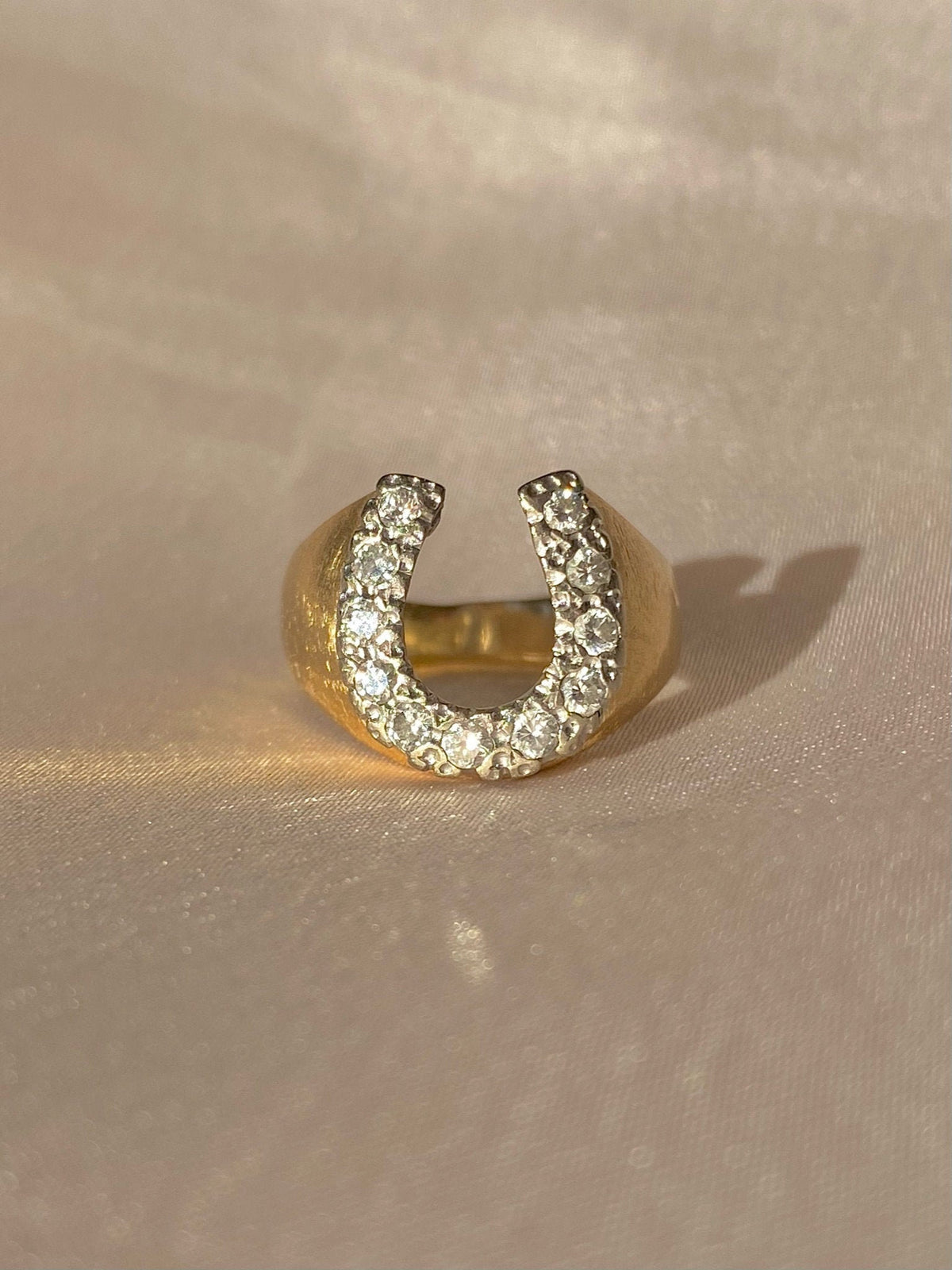 Vintage 14k Diamond Horseshoe Ring