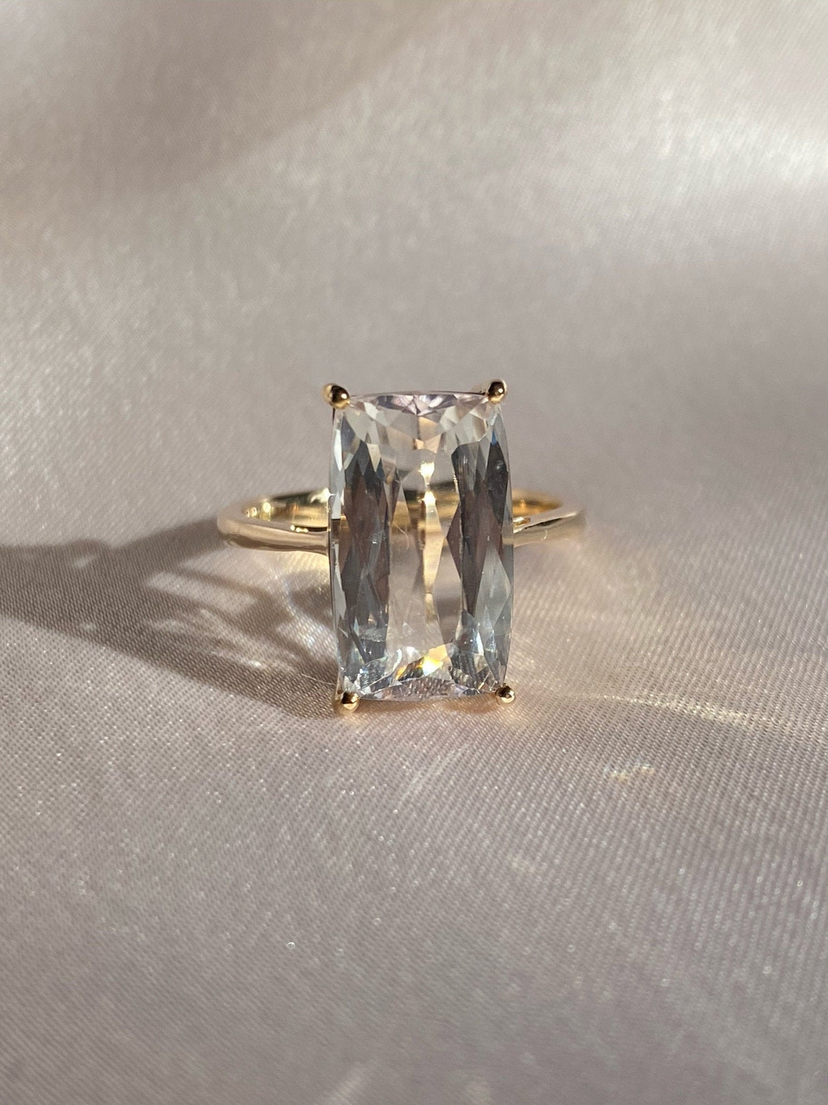Vintage 14k Light Pink Morganite Solitaire Cocktail Ring