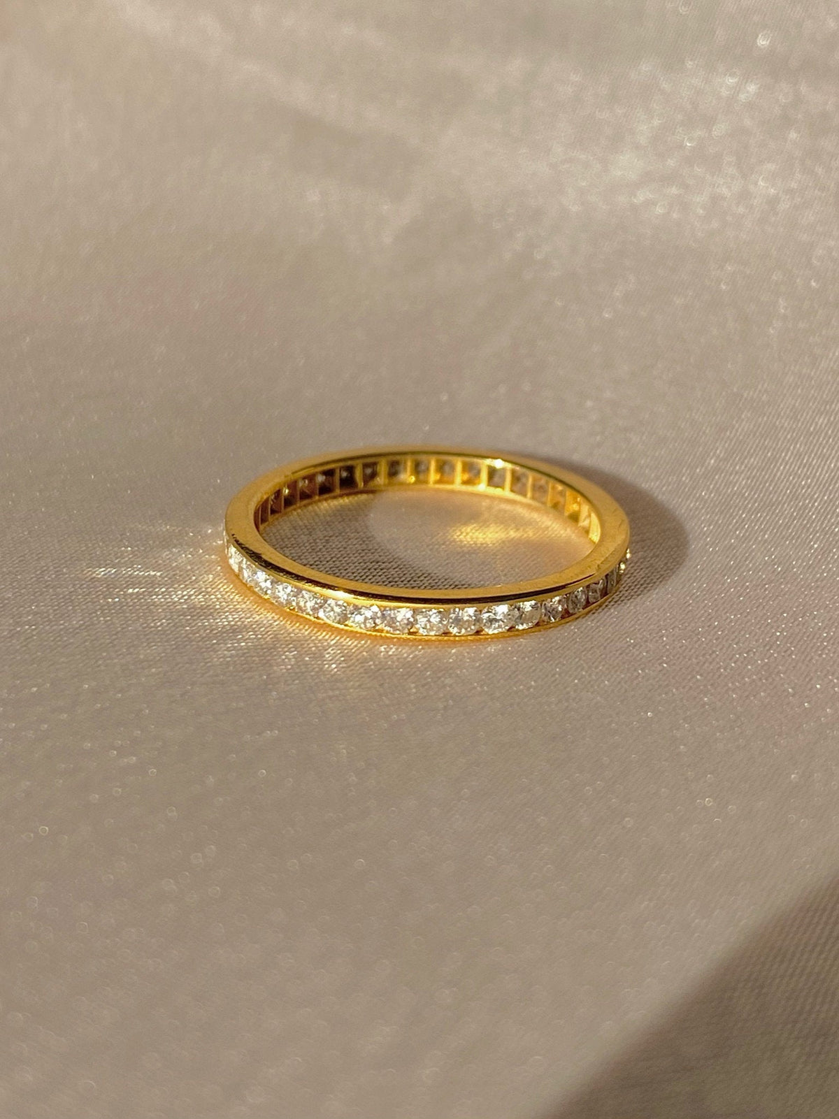 Vintage 14k Diamond Channel Full Eternity Band