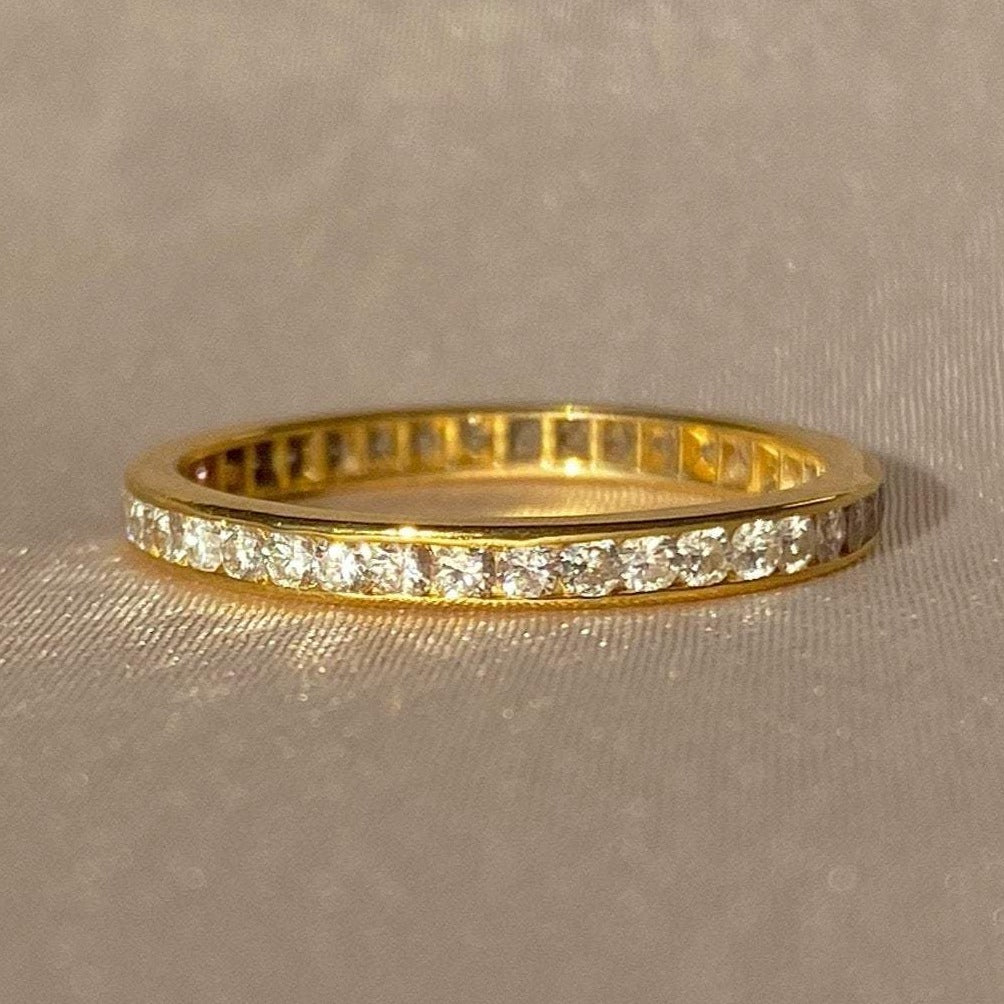 Vintage 14k Diamond Channel Full Eternity Band