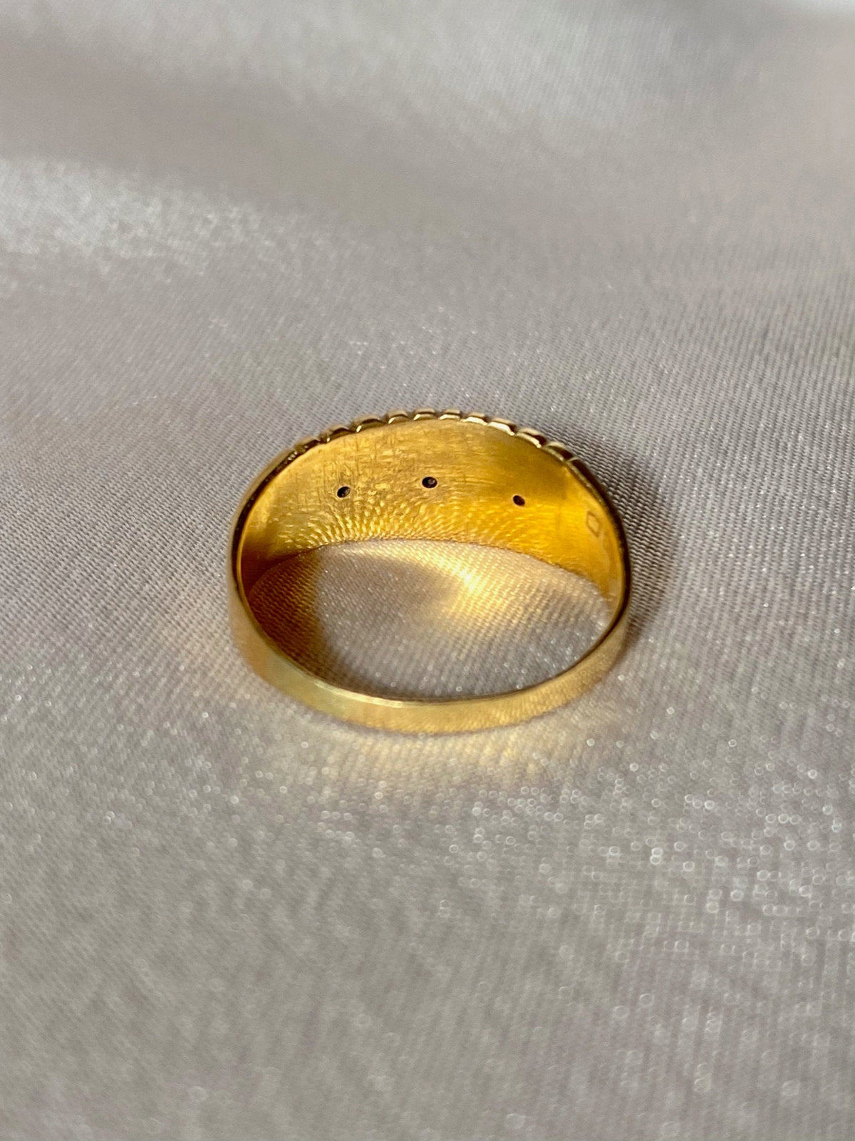 Antique 18k Diamond Paneled Starburst Trilogy Gypsy Ring