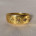 Antique 18k Diamond Paneled Starburst Trilogy Gypsy Ring