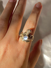Load image into Gallery viewer, Vintage 10k Moonstone Genie Serpent Cabochon Ring
