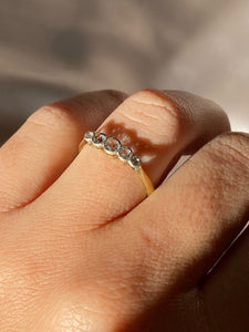 Vintage 18k Graduating Diamond Bezel Ring
